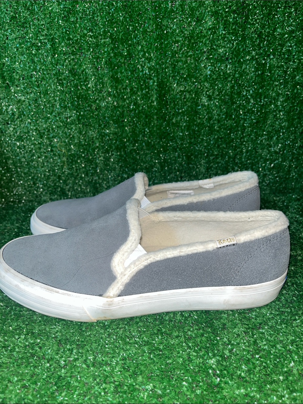 Keds Double Decker Suede Slip-On Sneakers Gray Size 8